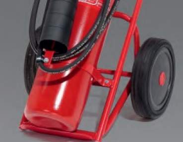 Gloria CF 50/10 – Fahrbarer Kohlendioxid Dauerdruck-Feuerlöscher (Brandklasse B) mit 10 Meter Schlauch, geeignet für den Einsatz an elektrischen Anlagen, frostsicher, EN 1866,